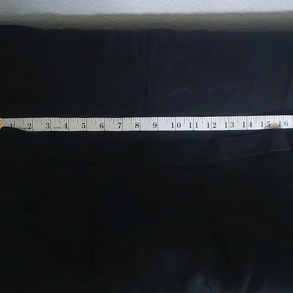 Vintage Linen Midi skirt black fully lined size 16 Slouchy pockets Axiom - Picture 8 of 8